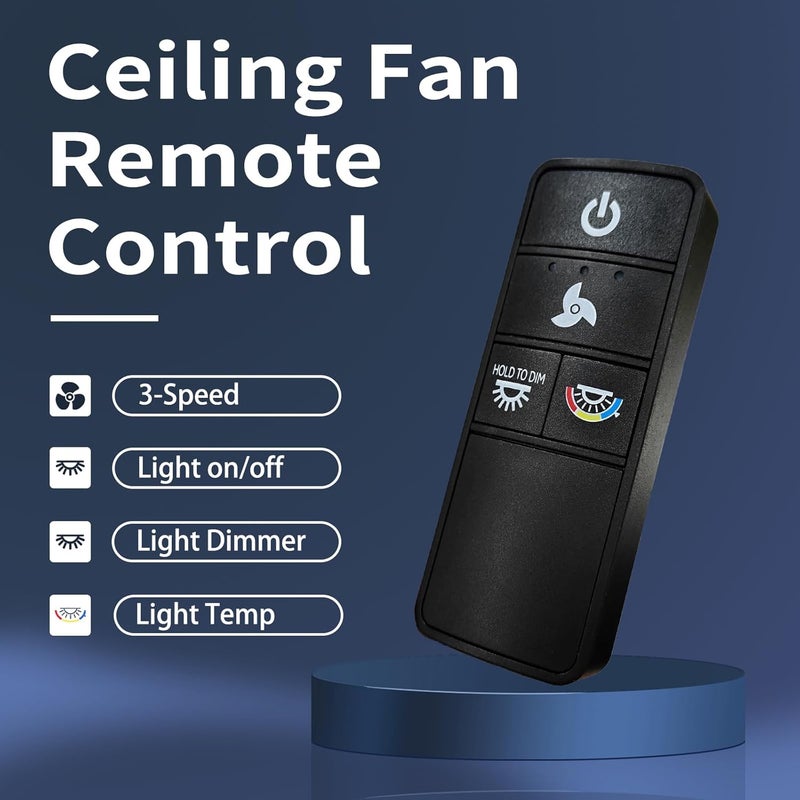 FEKOTS TX028C-S Ceiling Fan Remote Control for Hampton Bay - 3 Speed, Light Dimmer Compatible with TX028C-S, A25-TX028C, A25TX028CS - Image 1